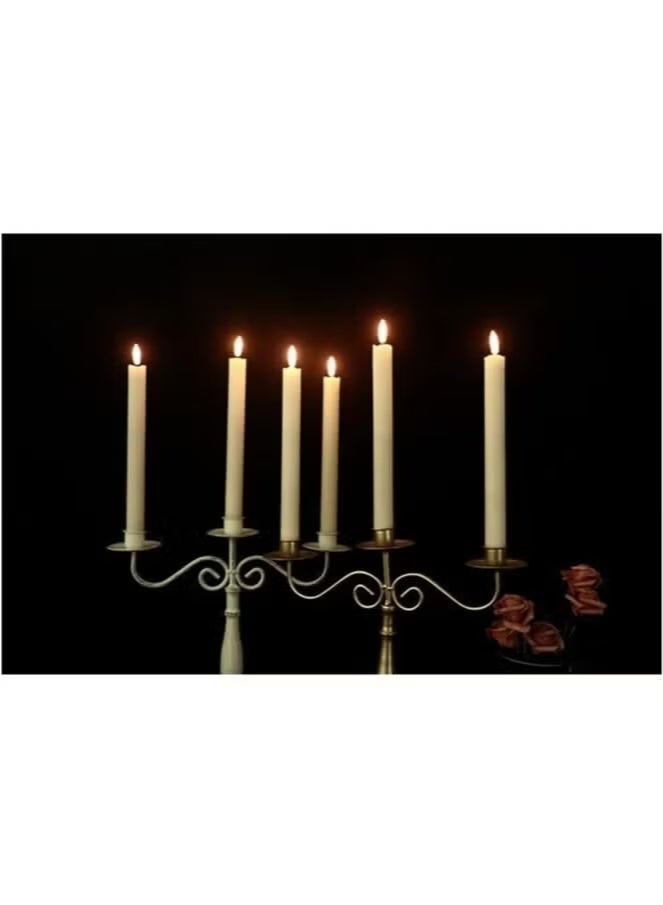 YelaJoy 6-Pack Flameless Taper LED Candles with Remote Control, Battery Operated Warm Glow Candles, 3D Realistic Wick Flicker for Window, Dinner, Wedding Decor - Image 3
